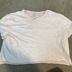 Forever 21 pink and white tie dyed crop tee